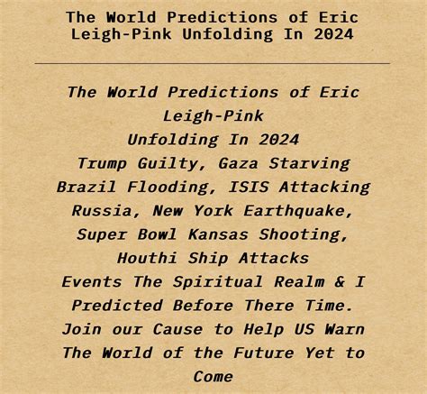 2022 world predictions eric leigh pink.
